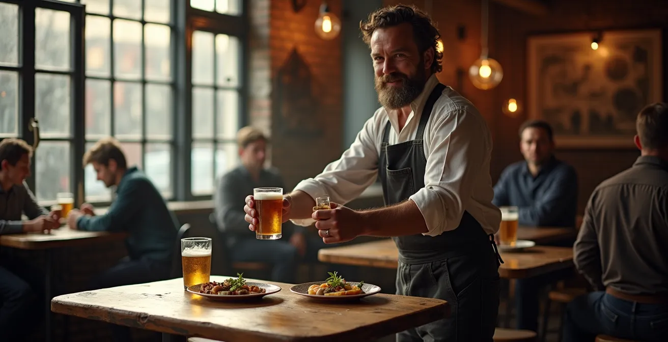 Traditioneel café in een voormalige mijnwerkerswijk met lokale specialiteiten