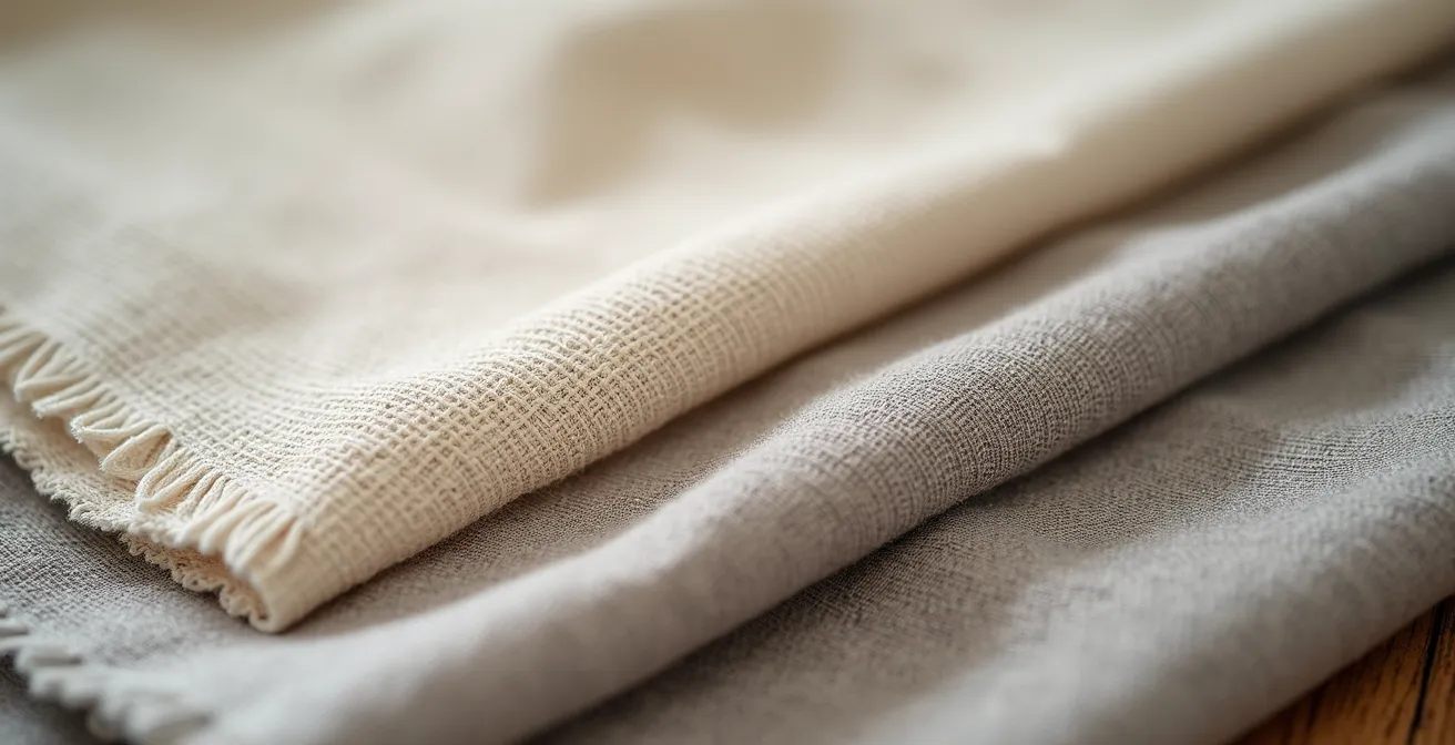 Macro-opname van verschillende duurzame stoffen geschikt voor Belgisch klimaat