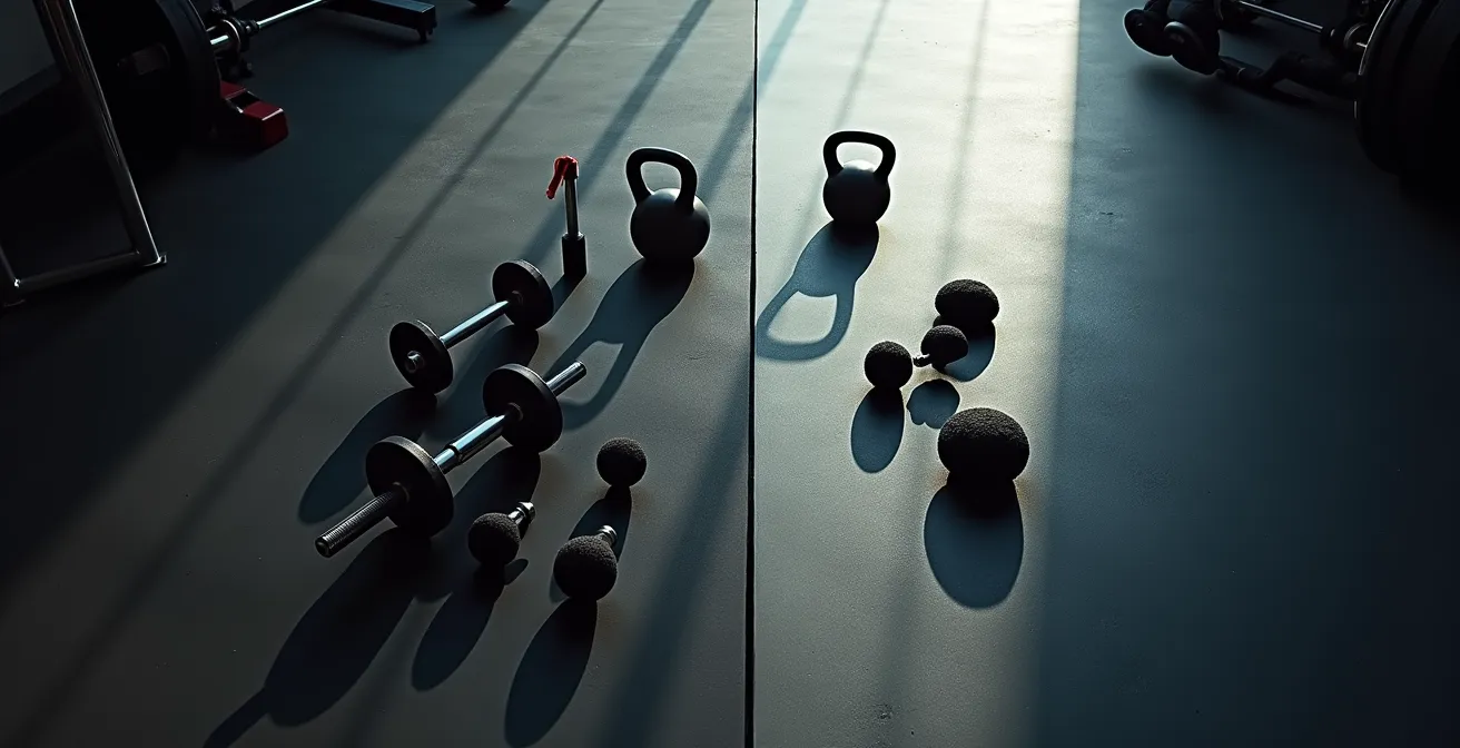 Visuele vergelijking tussen full body en split trainingsschema