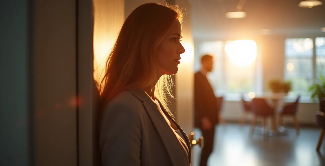 Professional keert geleidelijk terug naar werk met ondersteunende collega in achtergrond