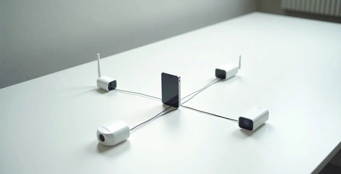 Onbeveiligde IoT-apparaten verbonden via 5G-netwerk