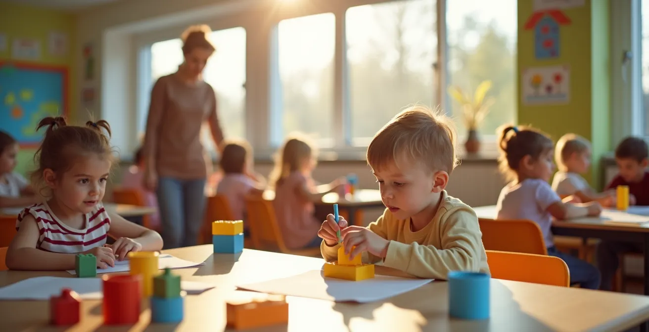 Kinderen spelen samen in een kleurrijke opvangruimte na school