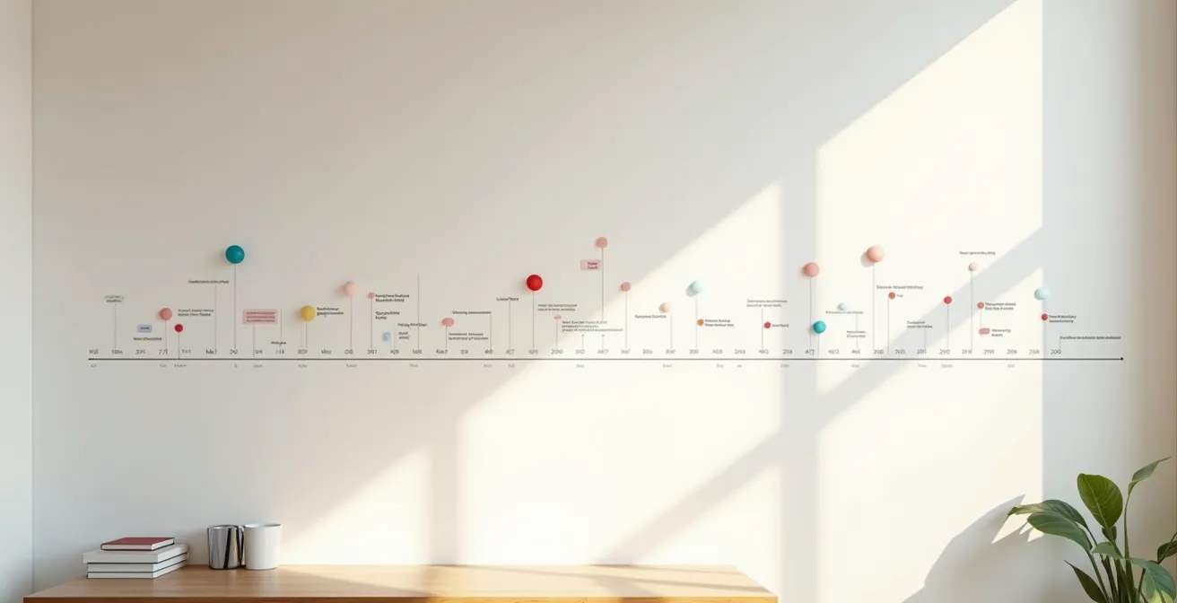 Overzichtelijke tijdlijn met belangrijke mijlpalen voor subsidieaanvraag