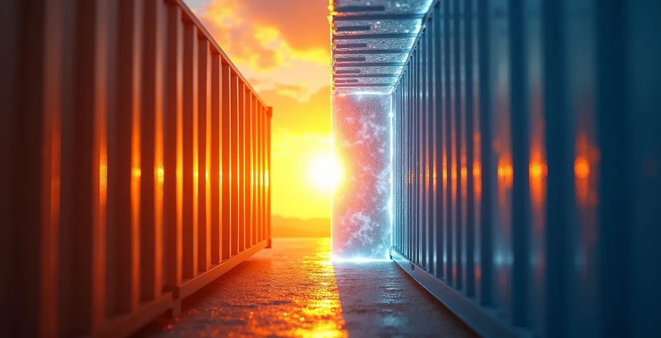 Doorsnede van hoogwaardige isolatie in modulaire woning